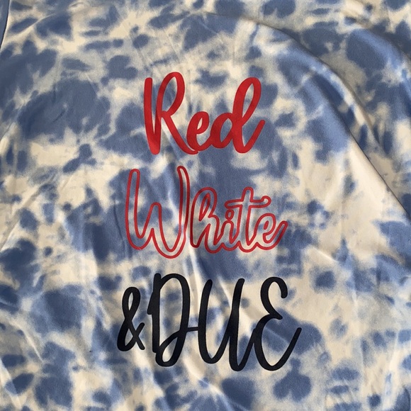 Maternity- Fourth of July🎉 blue and white tie dye tee shirt - Picture 2 of 2